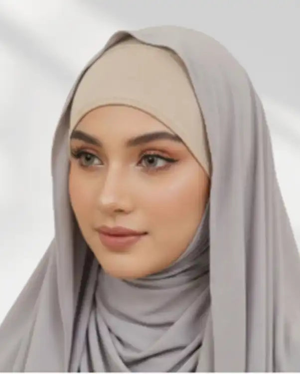 Modal, jersey and chiffon hijab sets with their hijab caps