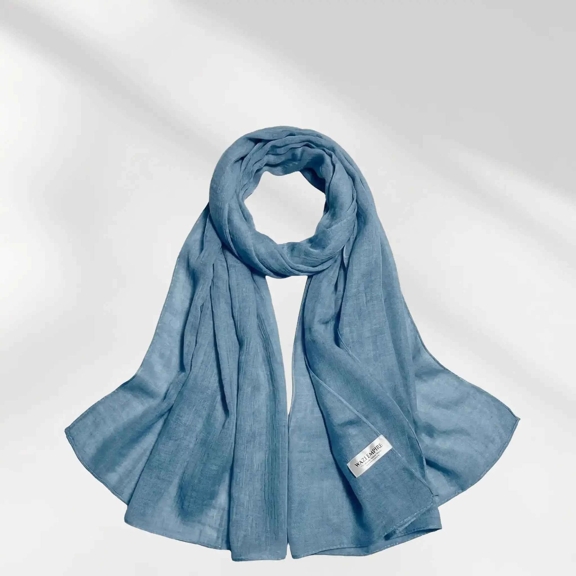 Bamboo Ice Blue Modal Hijab with Inner Cap by Wazi Empire