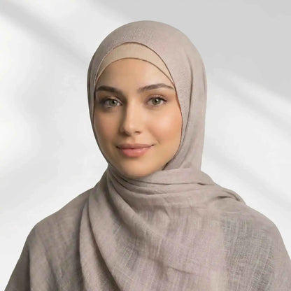 Beige Modal Hijab with Inner Cap Sets from Wazi Empire
