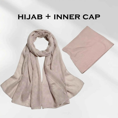 Beige Modal Hijab with Inner Cap from Wazi Empire
