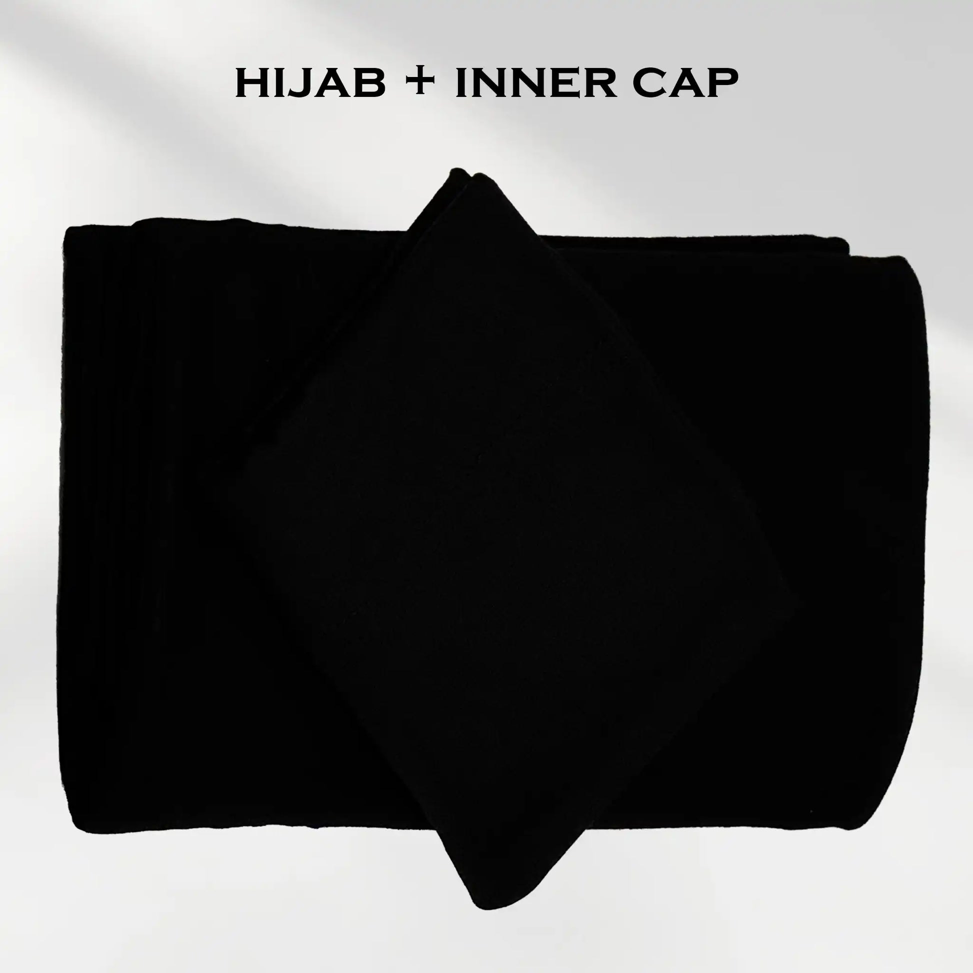 Black Stretchy Jersey hijab with Inner Cap by Wazi Empire