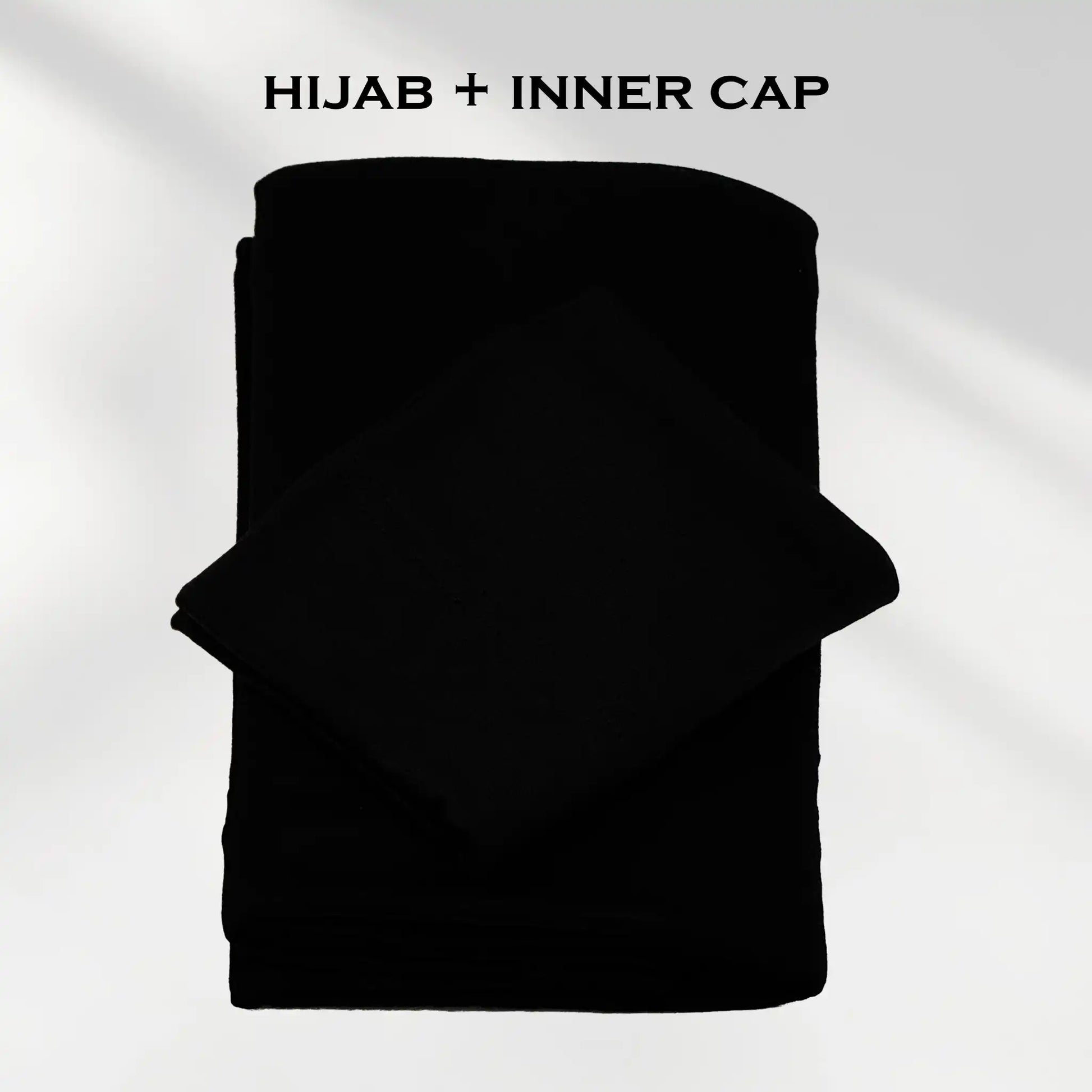 Black Stretchy Jersey hijab with Inner Cap from Wazi Empire
