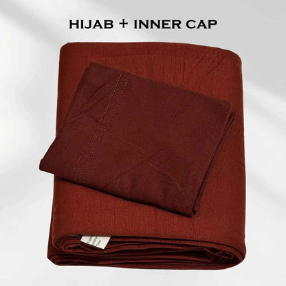 Brick Stretchy Jersey Hijab with Inner Cap by Wazi Empire