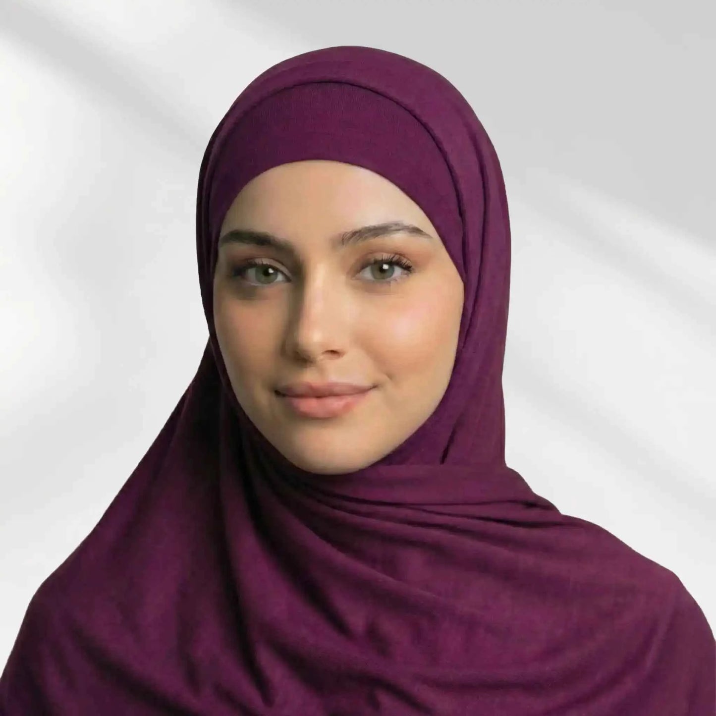Burgundy Modal Hijab with Inner Cap by Wazi Empire