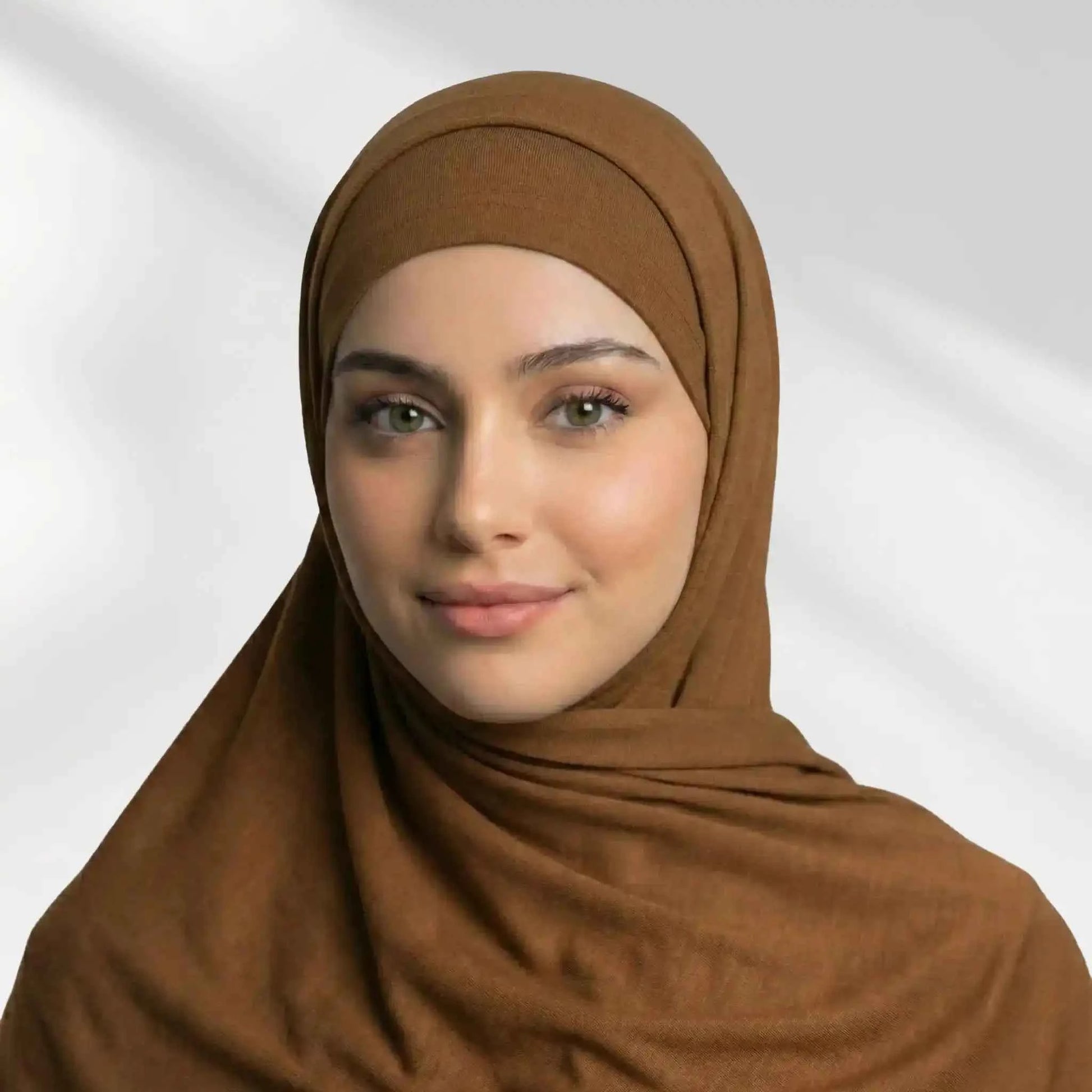 Golden Modal Hijab with Inner Cap by Wazi Empire