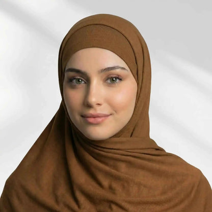 Golden Modal Hijab with Inner Cap by Wazi Empire