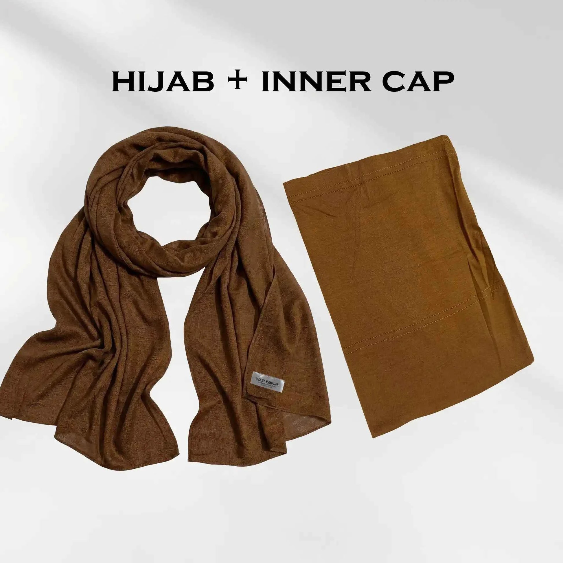 Golden Modal Hijab with Inner Cap from Wazi Empire