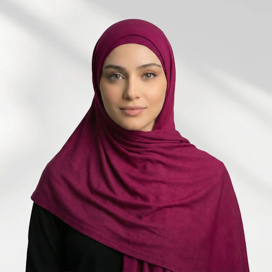 Maroon Bamboo Modal Hijab from Wazi Empire