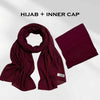 Maroon Bamboo Modal Hijab with Inner Cap from Wazi Empire