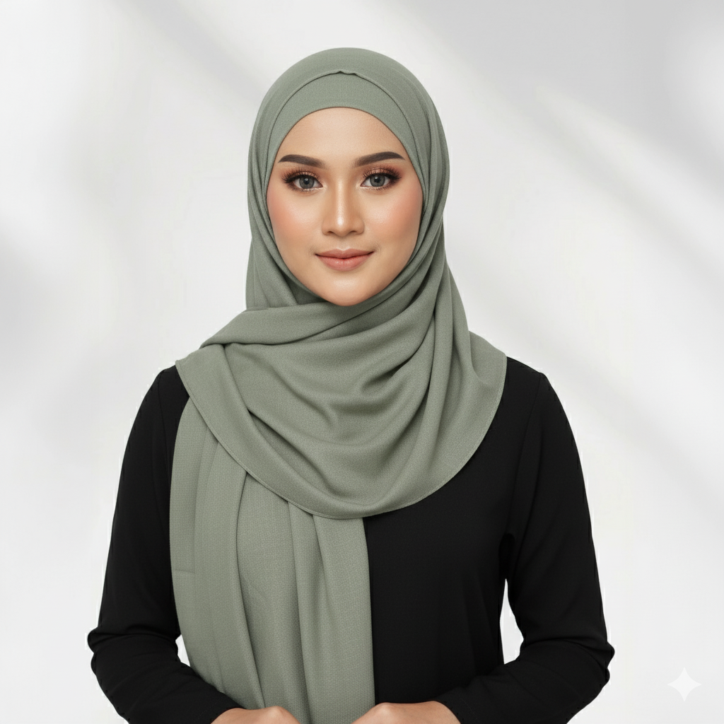 Muted Green Bamboo Modal Hijab
