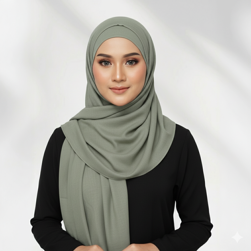 Muted Green Bamboo Modal Hijab