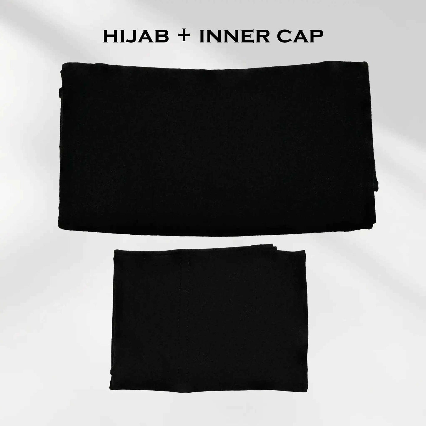 Stretchy Black Jersey hijab with Inner Cap from Wazi Empire