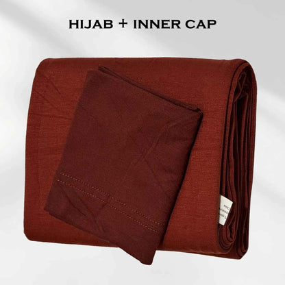 Stretchy Brick Jersey Hijab with Inner Cap by Wazi Empire