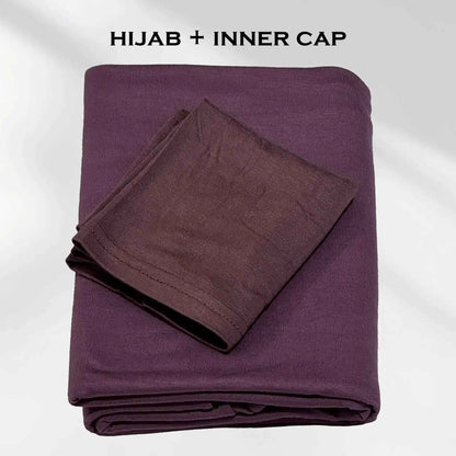Stretchy Deep Lavender Jersey Hijab with Inner Cap by Wazi Empire