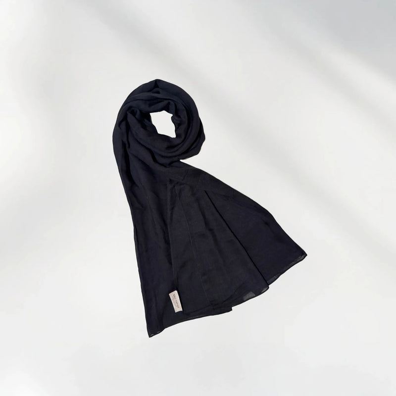 Wazi Empire Black Color Bamboo Modal Coil mode Hijab