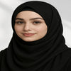 Wazi Empire Black Color Bamboo Modal Hijab and Inner Cap with Model
