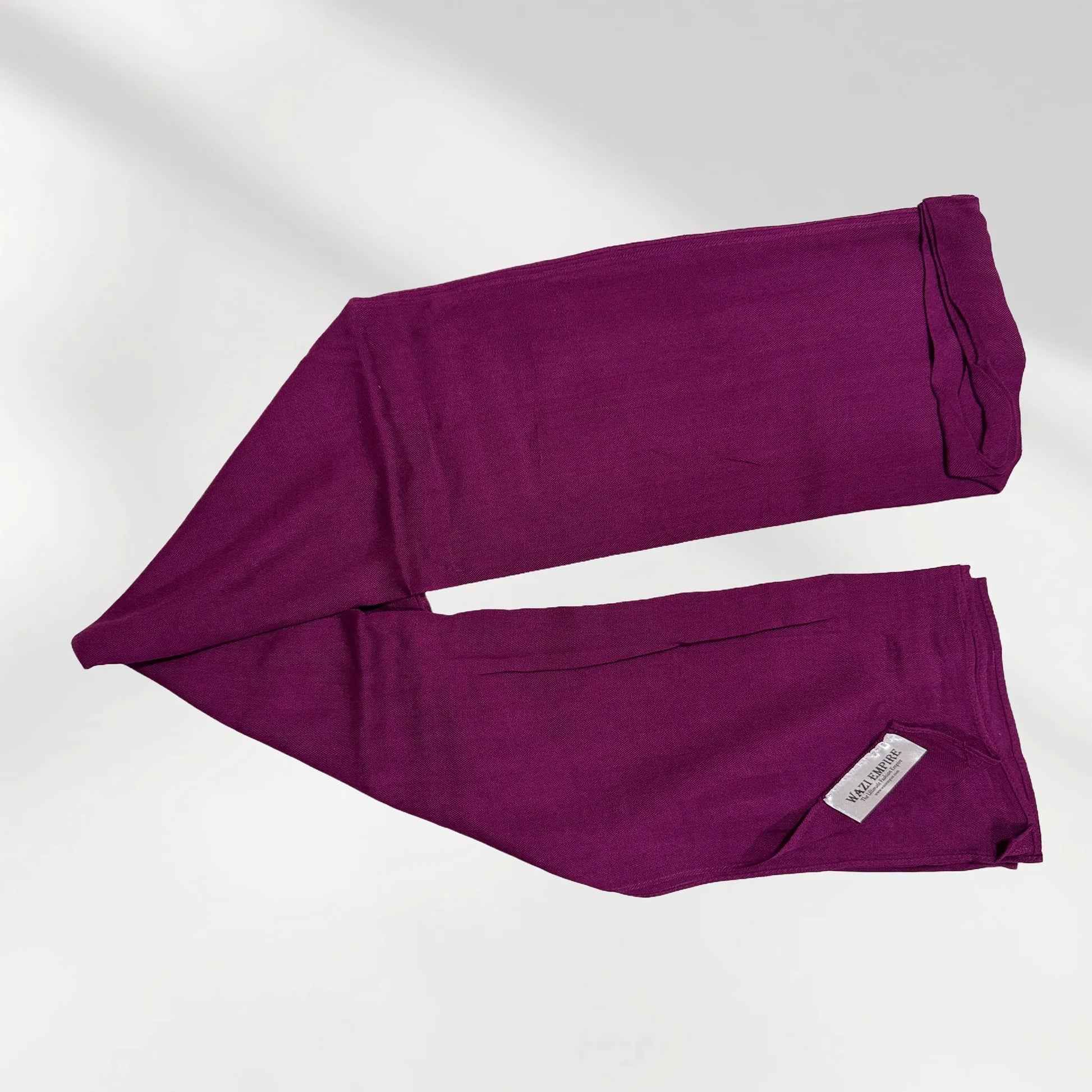 Wazi Empire Burgendy Color Bamboo Modal Single Hijab with Logo