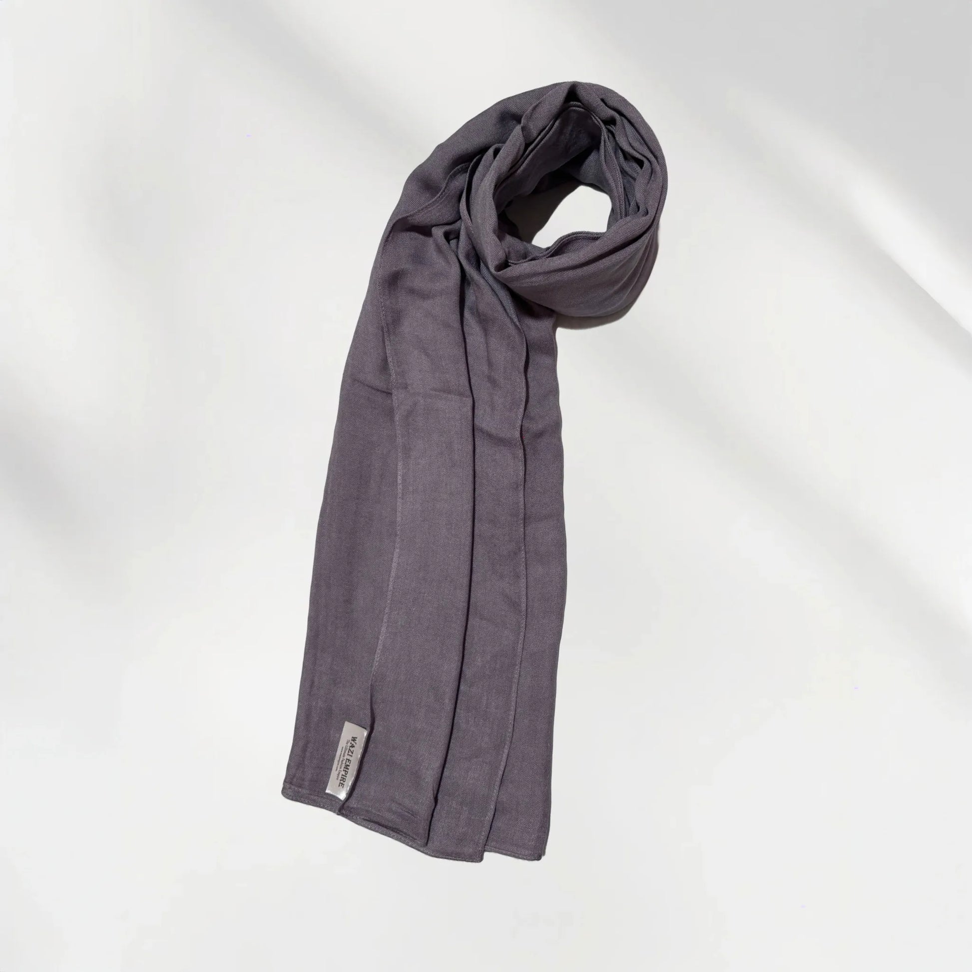 Wazi Empire Gray Color Bamboo Modal Hijab in Coil Mode