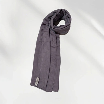 Wazi Empire Gray Color Bamboo Modal Hijab in Coil Mode