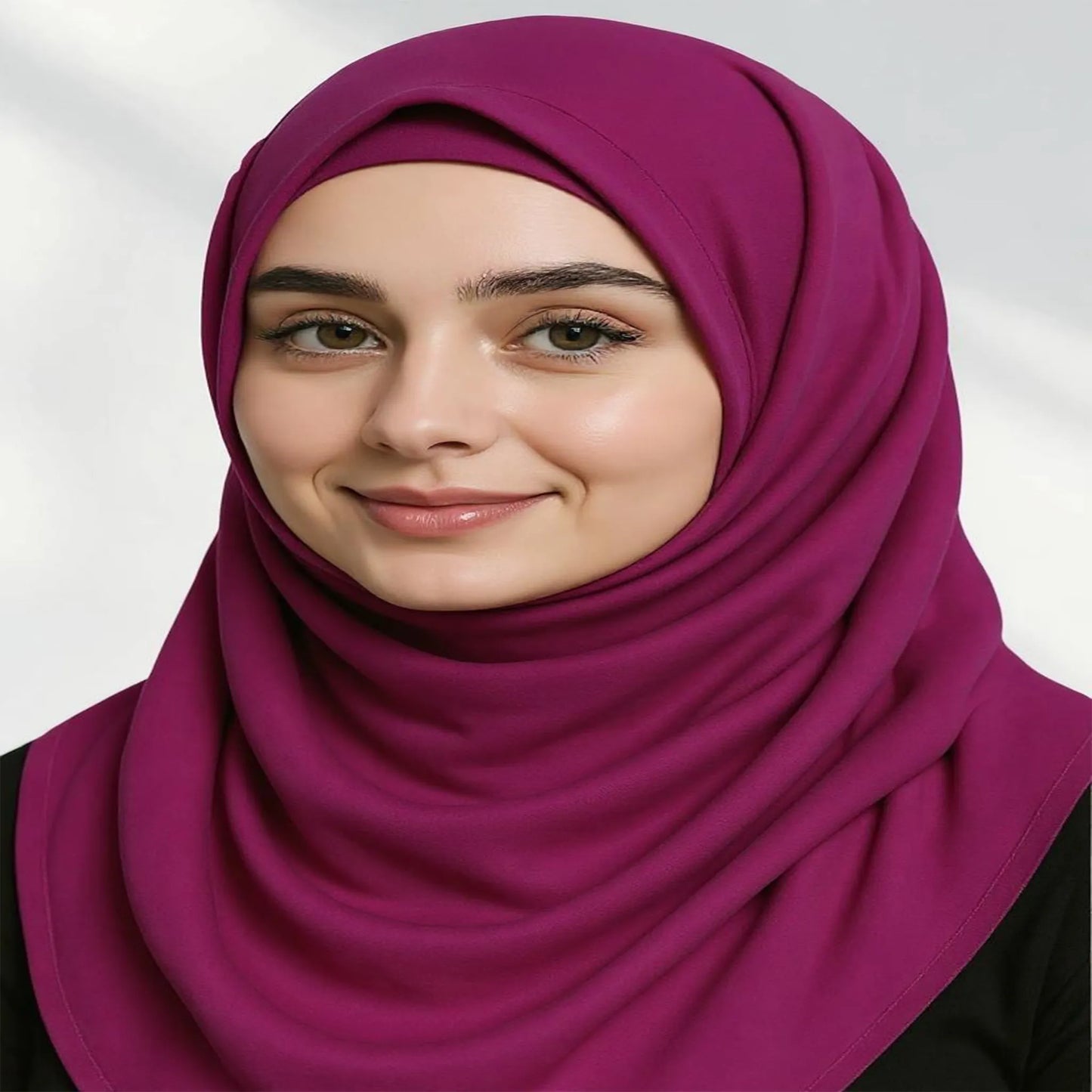 Wazi Empire Maroon Color Bamboo Modal Hijab and Inner Cap with Model