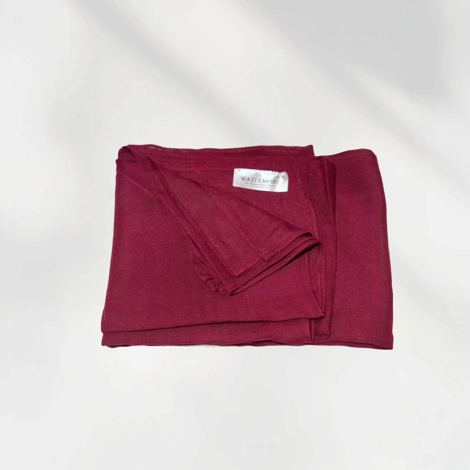 Wazi Empire Maroon Color Bamboo Modal Hijab with Logo