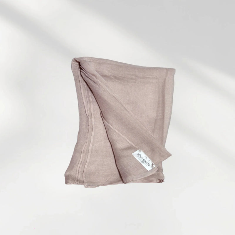 Wazi Empire Single Beige Color Bamboo Modal Single Hijab With Logo