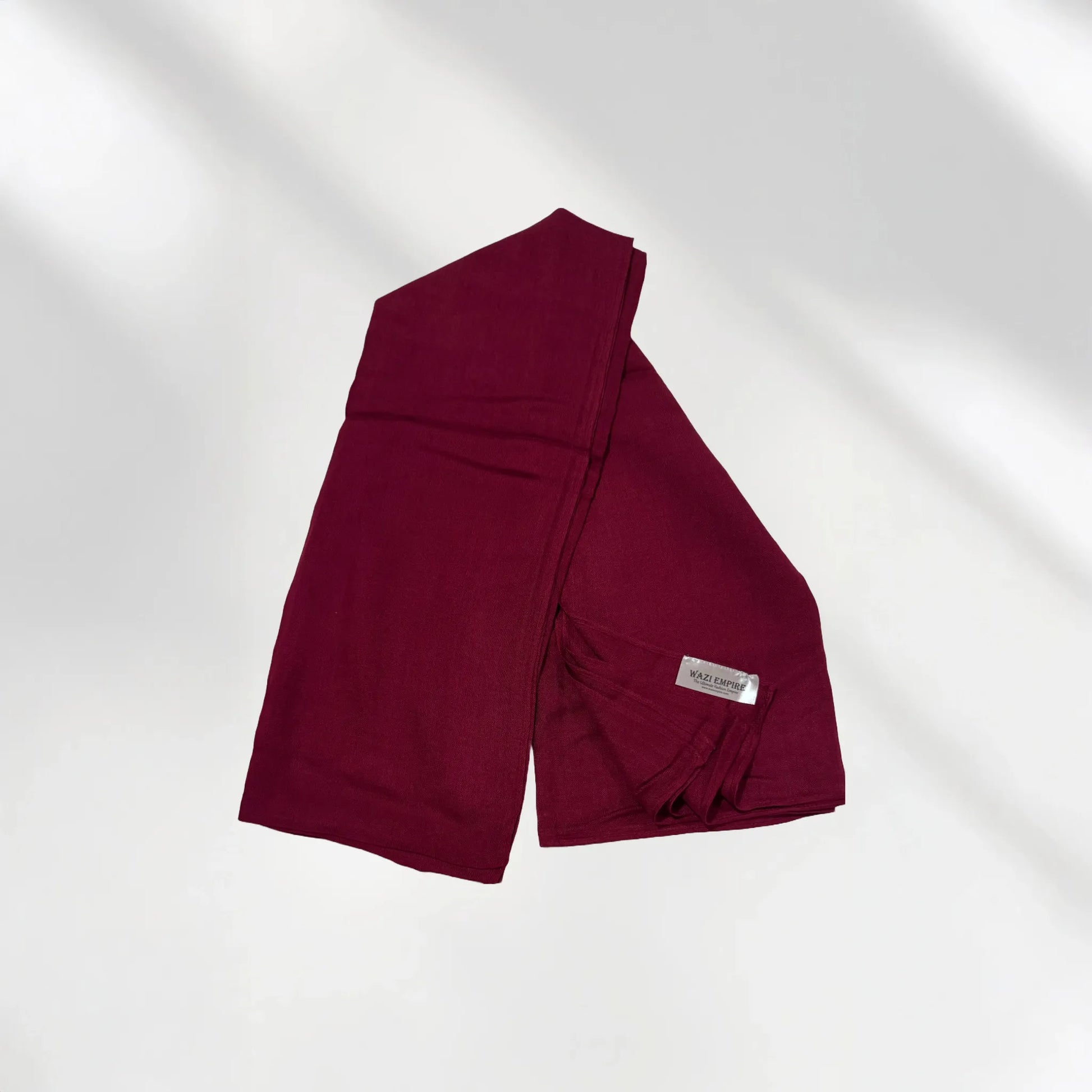 Wazi Empire Single Maroon Color Bamboo Modal Hijab with Logo