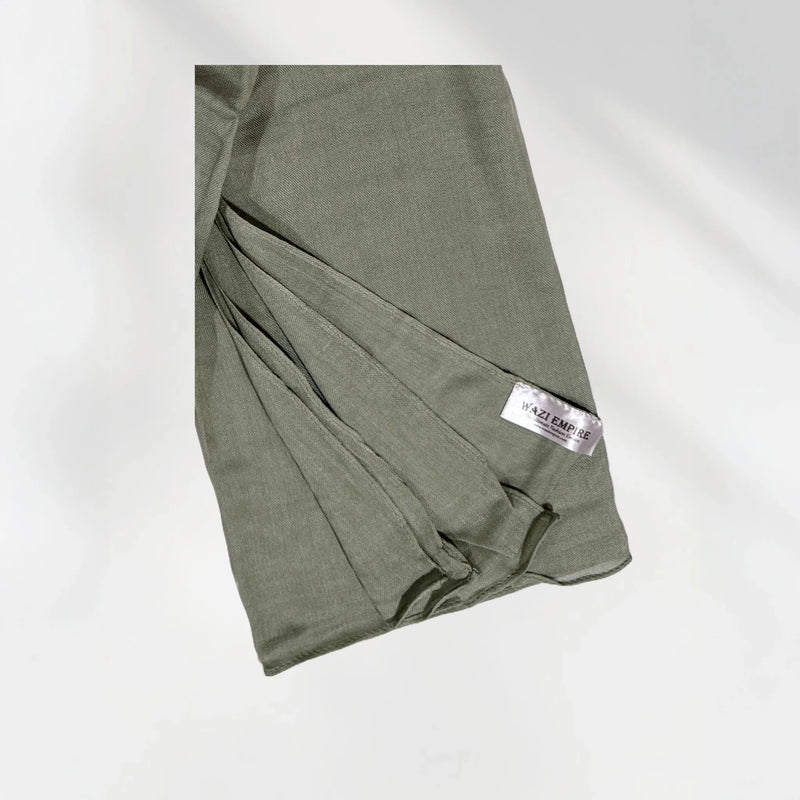Wazi Empire Single Muted Green Color Bamboo Modal Hijab