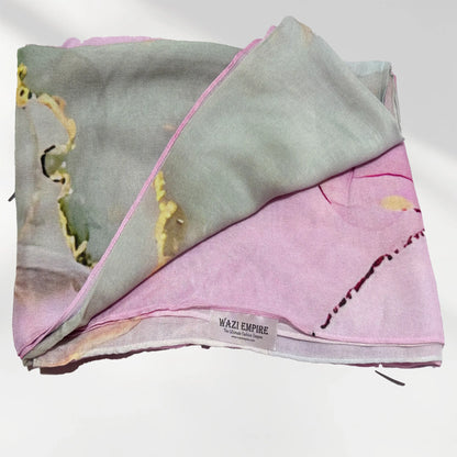Wazi Empire Water Color Vela Printed Hijab with Logo