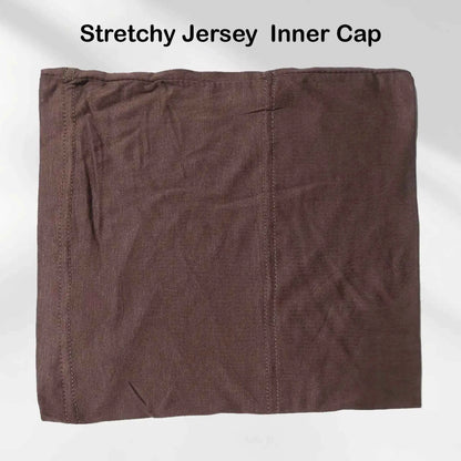 Chocolate brown stretch jersey hijab undercap included free with the chiffon hijab set