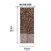 Size guide for the leopard print hijab, 70.9 by 27.6 inches