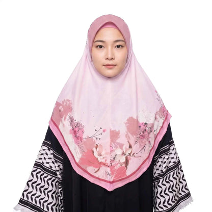 Floral Dream Instant Hijab - Blush Pink